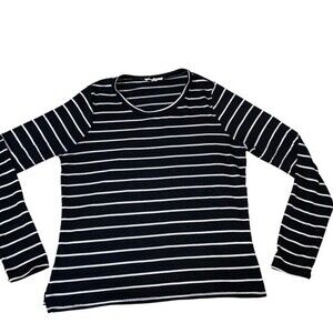 Cloud Chaser black and white striped lightweight sweater SZ L - great basic